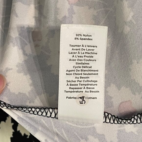 Talbots Floral Wrap A-Line Dress VN784 black white orange - Picture 5 of 6